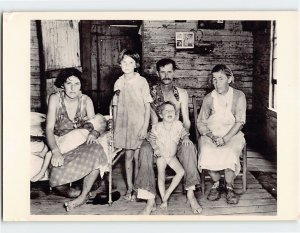 Postcard Bud Fields and his Family Hale County Alabama Summer 1936 USA