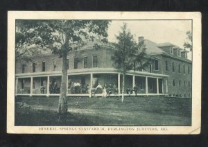 BURLINGTON JUNCTION MISSOURI MINERAL SPRINGS SANITARIUM VINTAGE POSTCARD