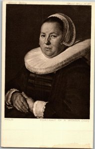 Hals, Portrait of a Woman Painting National Gallery Vintage Postcard F08