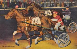 Maywood Park near Lake Michigan, USA Horse Racing, Trotters, 1954 