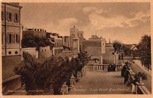 Vintage Postcard Line Wall Boulevard Gibraltar City Center Monument Building 