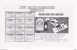 RP; DETROIT, Michigan, 1967; The Wolverine Post Card Club, Calendar