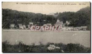 Old Postcard Villequier Vue Generale Taking the Left Bank