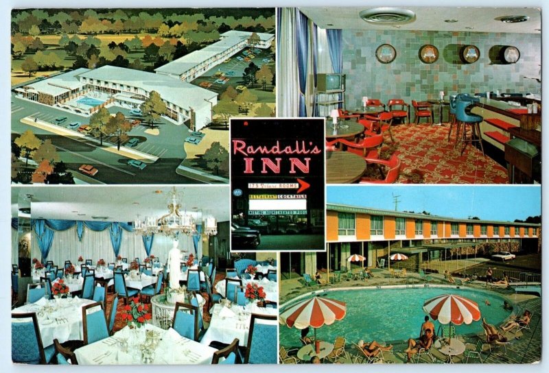 SOUTH BEND, Indiana IN ~ Roadside RANDALL'S INN Motel Pool 1969 ~ 6x9 Postcard