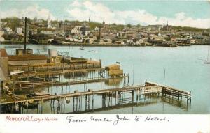 City'a Harbor 1908 Newport Rhode Island Leighton Postcard 2489