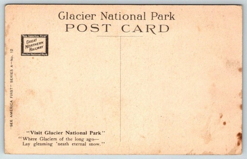 Great Northern Railway  Glacier National Park  Montana   Postcard  c1910