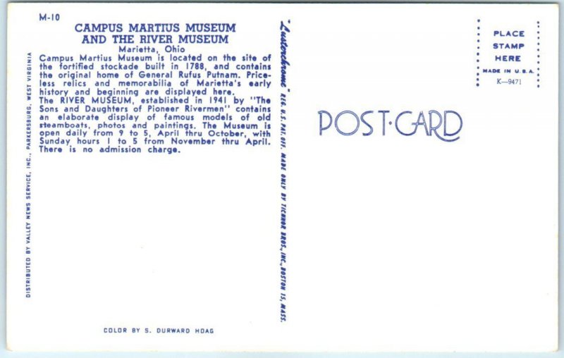 Postcard - Campus Martius Museum and The River Museum - Marietta, Ohio