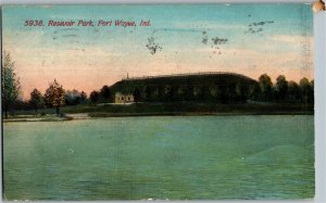 View of Reservoir Park, Fort Wayne IN c1912 Vintage Postcard D26