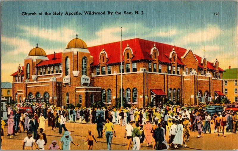 Church of the Holy Apostle, Wildwood By the Sea NJ c1951 Vintage Postcard F62