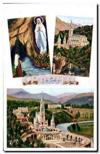 Old Postcard Cauterets Cascade Lutour or Pee Arros Apparition and Basilica