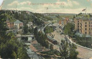 Railroad Depot, Train & Street Scene, Hot Springs, SD, South Dakota,  1919 D/B