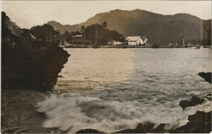 PC real photo postcard SIBOLGA Haven INDONESIA (a18446)