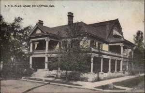 Princeton IN BPO Elks Home c1910 Postcard