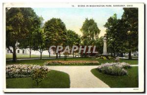 Postcard Old Scene in Washington Park Sandusky Ohio