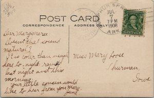 RPPC Sulphur Springs Arkansas Man Cave Cliff Side 1908 Thurman Iowa Postcard V12