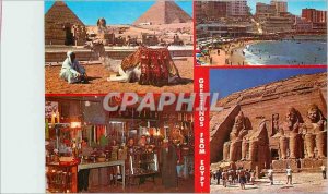 Modern Postcard Greetings from Egypt Camel riders at The Pyramid of Giza Alex...