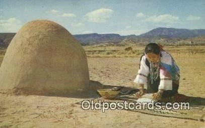 Indian Woman Grinding Corn Indian Unused 