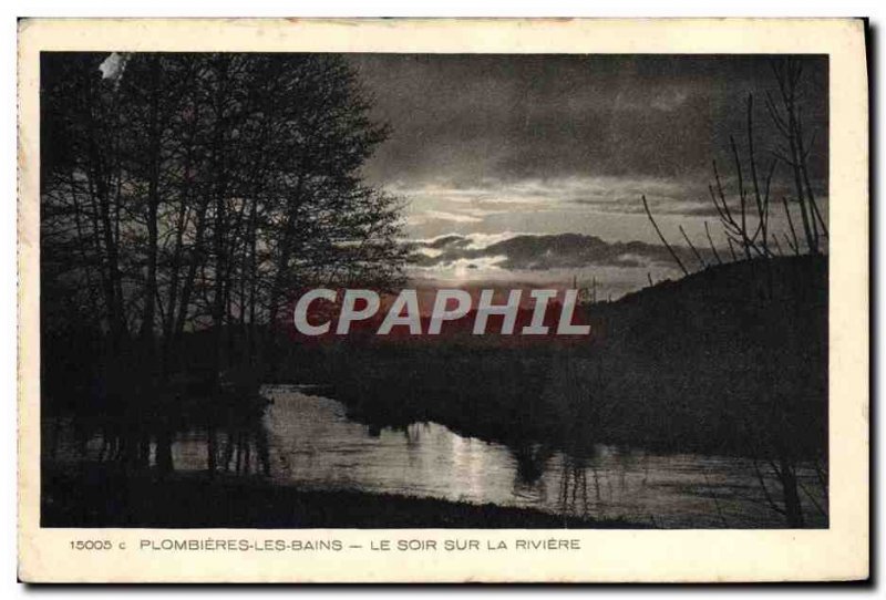 Old Postcard Plombieres Les Bains The Evening On The River