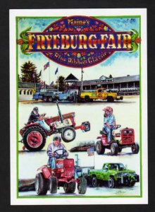 ME Fryeburg Fair Tractors, Tractor Pull, Trucks, Maine Postcard PC County Fair