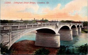 Postcard GA Muscogee County Columbus Dillingham Street Bridge ~1910 S74