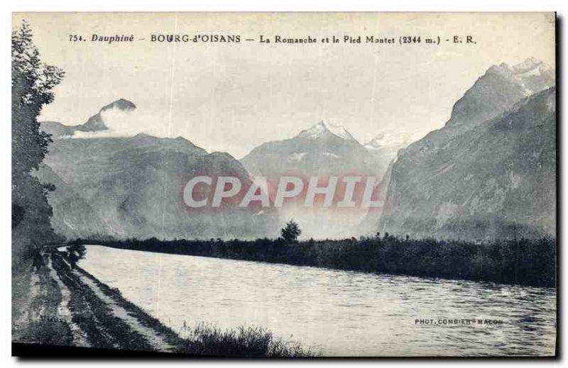 Old Postcard Dauphine Bourg d'Oisans and La Romanche Foot Montet 2344 m