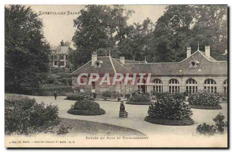 Old Postcard Luxeuil Les Bains Entrance to the park and establishment