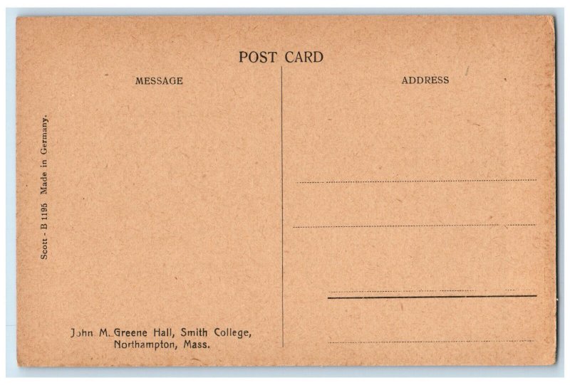 c1940's John M Greene Hall Smith College Northampton Massachusetts MA Postcard