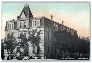 1910 Arlington Hotel Exterior Building Sheldon Iowa IA Vintage Antique Postcard