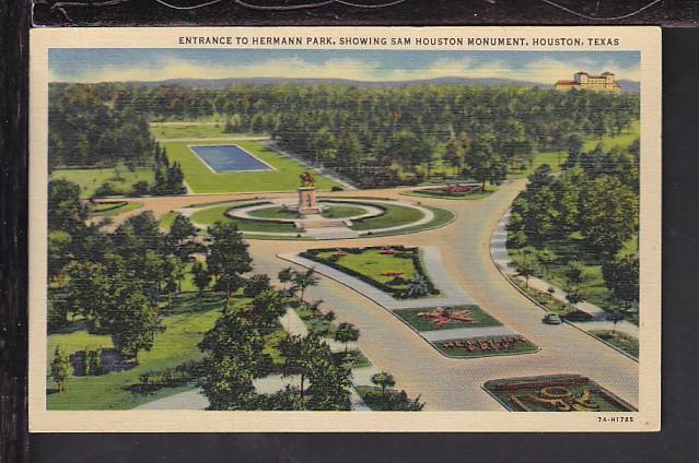 Hermann Park,Sam Houston Monument,Houston,TX Postcard 