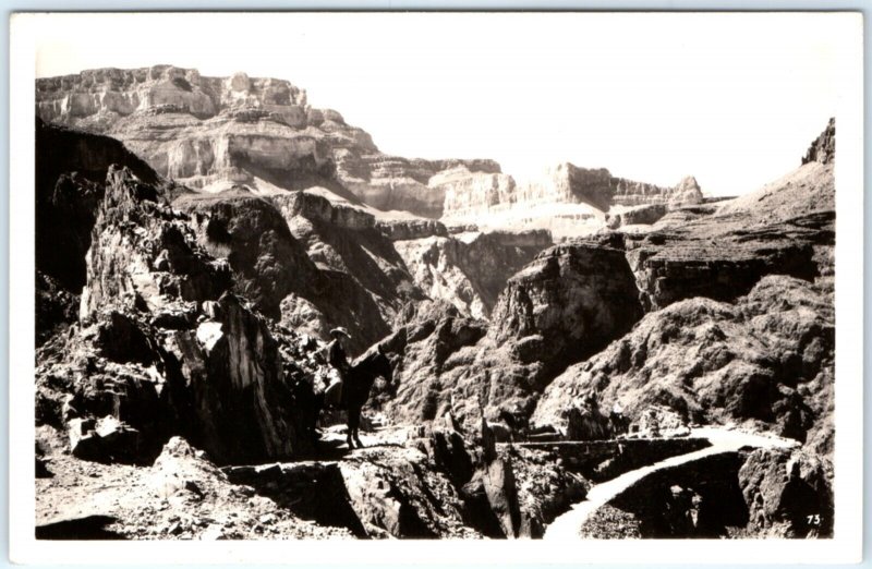 c1940s AZ WIld West Apache Trail RPPC Fish Creek Canyon Horse Real Photo PC A135