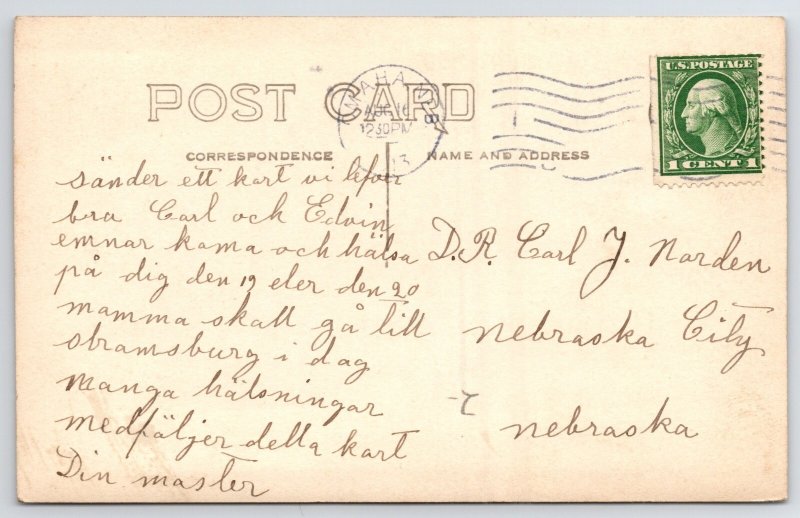 Omaha~Men w/Fish on Stringer~Rowboat Dolly Mae~Carl Narden Nebraska City RPPC