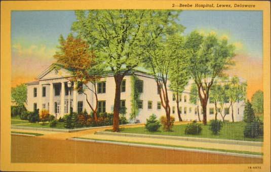 Lewes DE Hospital Postcard