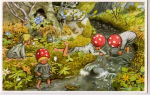 Elsa Beskow-Kort NR 13 UR \Tomtebobarnen\