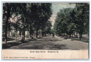 c1905s North Main Street Carriage Rockford Illinois IL Unposted Antique Postcard