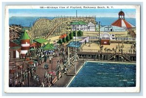 1936 Birdseye View Of Playland Rockaway Beach New York NY Vintage Postcard