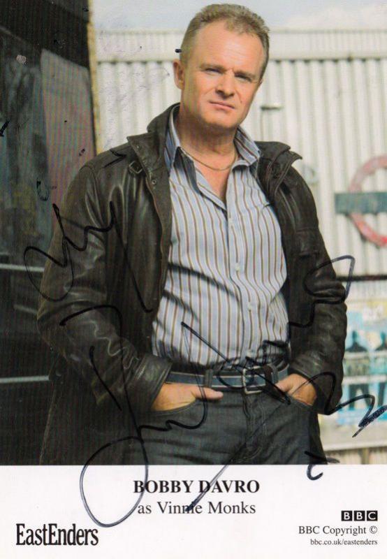 Bobby Davro Vinnie Monks BBC Eastenders Hand Signed Cast Card Photo