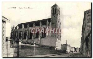 Niort Postcard Old Church of Saint Etienne