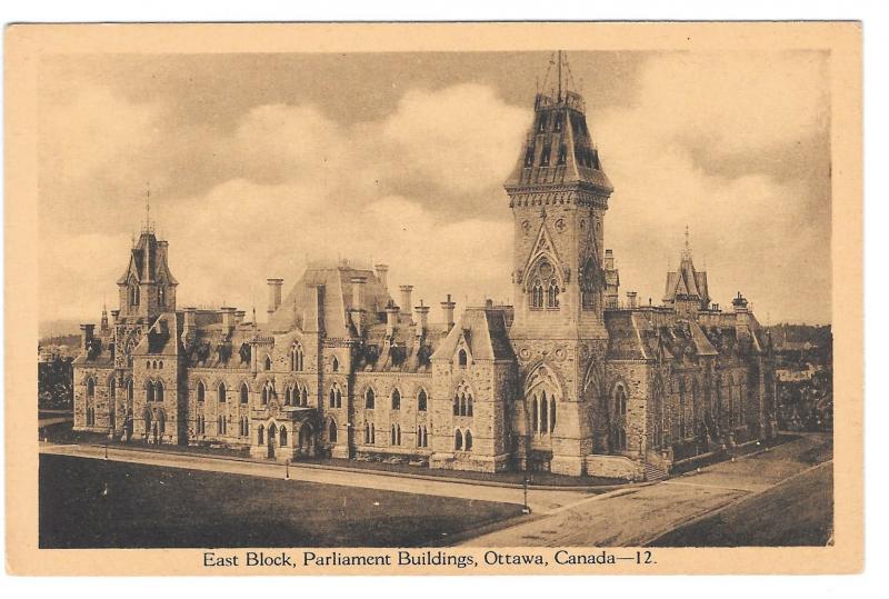 Ottawa Canada Parliament Buildings East Block PECO Vintage Postcard