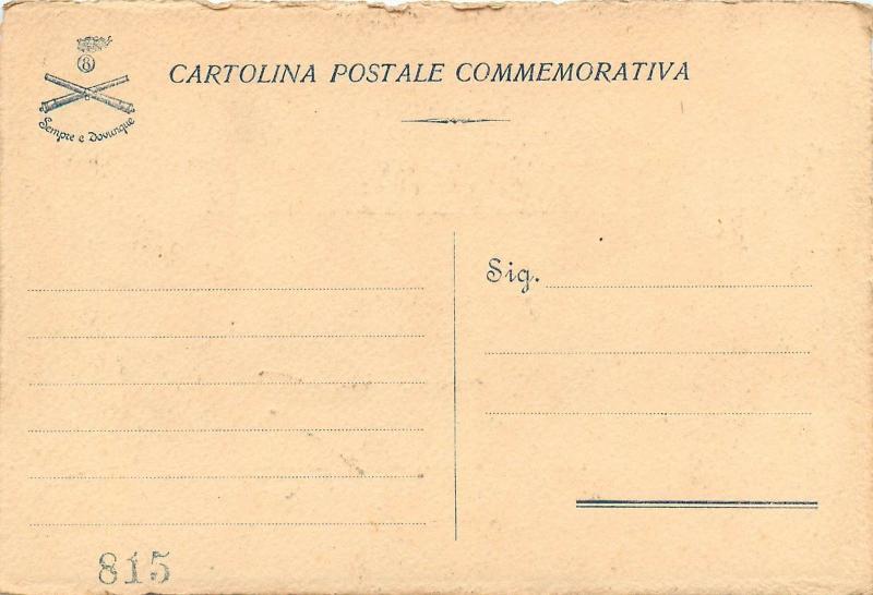 Italian army commemorative postcard 1910 regiment 8 genuine colonel signature