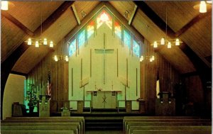 Long Beach, CA California GRACE LUTHERAN CHURCH~Interior Altar ca1960's Postcard