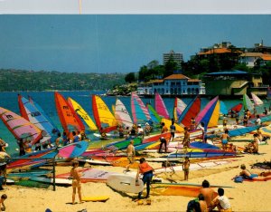 Australia Sydney Windsurfers At Manly Cove