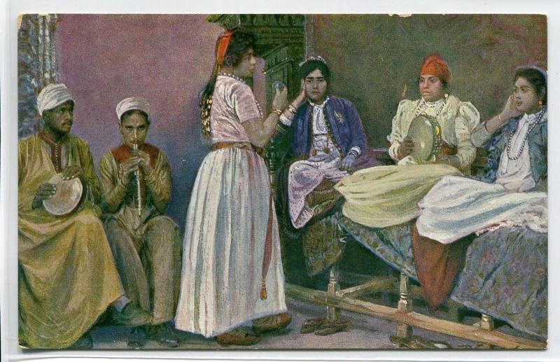 Arab Dancing Women Egypt 1910c postcard