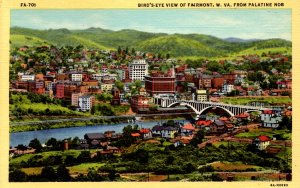 Fairmont,  West Virginia - Birds-eye view from Palatine Nob - in the 1940s