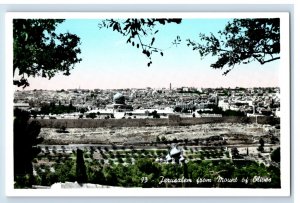 C. 1910 Jeruslem From Mount Of Olives Hand Colored RPPC Postcard F144E