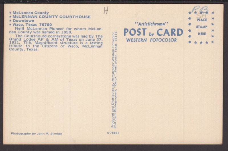 Texas WACO McLennan County Courthouse, Downtown ~ Chrome