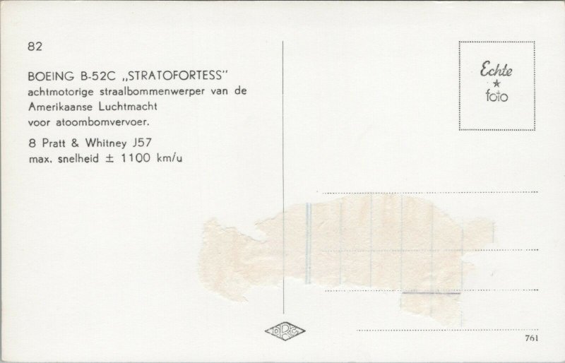 Boeing B-52C Stratofortress Aircraft RPPC 03.73 