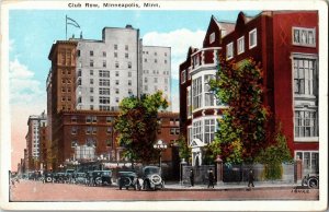 View of Club Row, Minneapolis MN Vintage Postcard E70