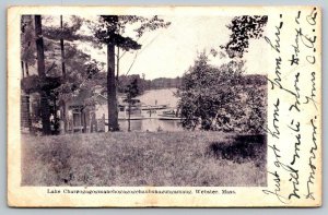 Webster  Massachusetts  Lake  Postcard  1905