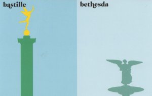 Bastille Bethesda French Vs American Statue Les Anges Postcard