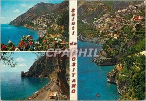 Postcard Modern Saluti da Positano Vista Villa Tre Ville